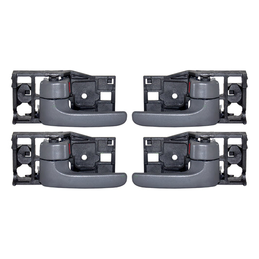 Brock Replacement 4 Piece Set of Inside Interior Door Handles Gray Compatible with Pickup Truck 69206-0C030-B1 69205-0C030-B1