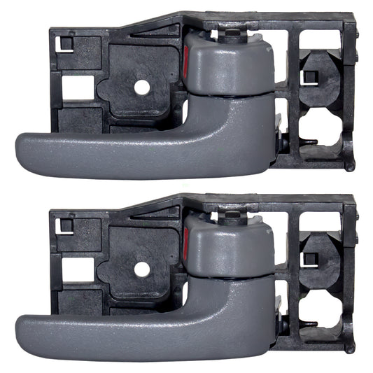 Brock Replacement Passengers Set of Inside Interior Door Handle Gray Compatible with Pickup Truck 69205-0C030-B1