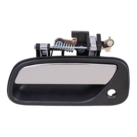 Brock Replacement Drivers Front Outside Door Handle w/ Keyhole Black Base & Chrome Lever compatible with T100 69220-34020