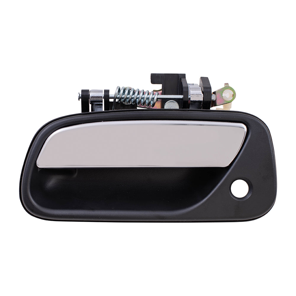 Brock Replacement Drivers Front Outside Door Handle w/ Keyhole Black Base & Chrome Lever compatible with T100 69220-34020