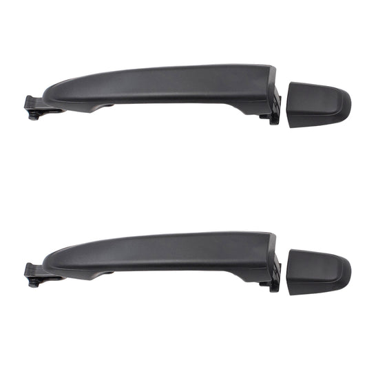 Brock Replacement Set Outside Sliding Door Handles Textured Black with Cap Compatible with 2004-2010 Sienna Van