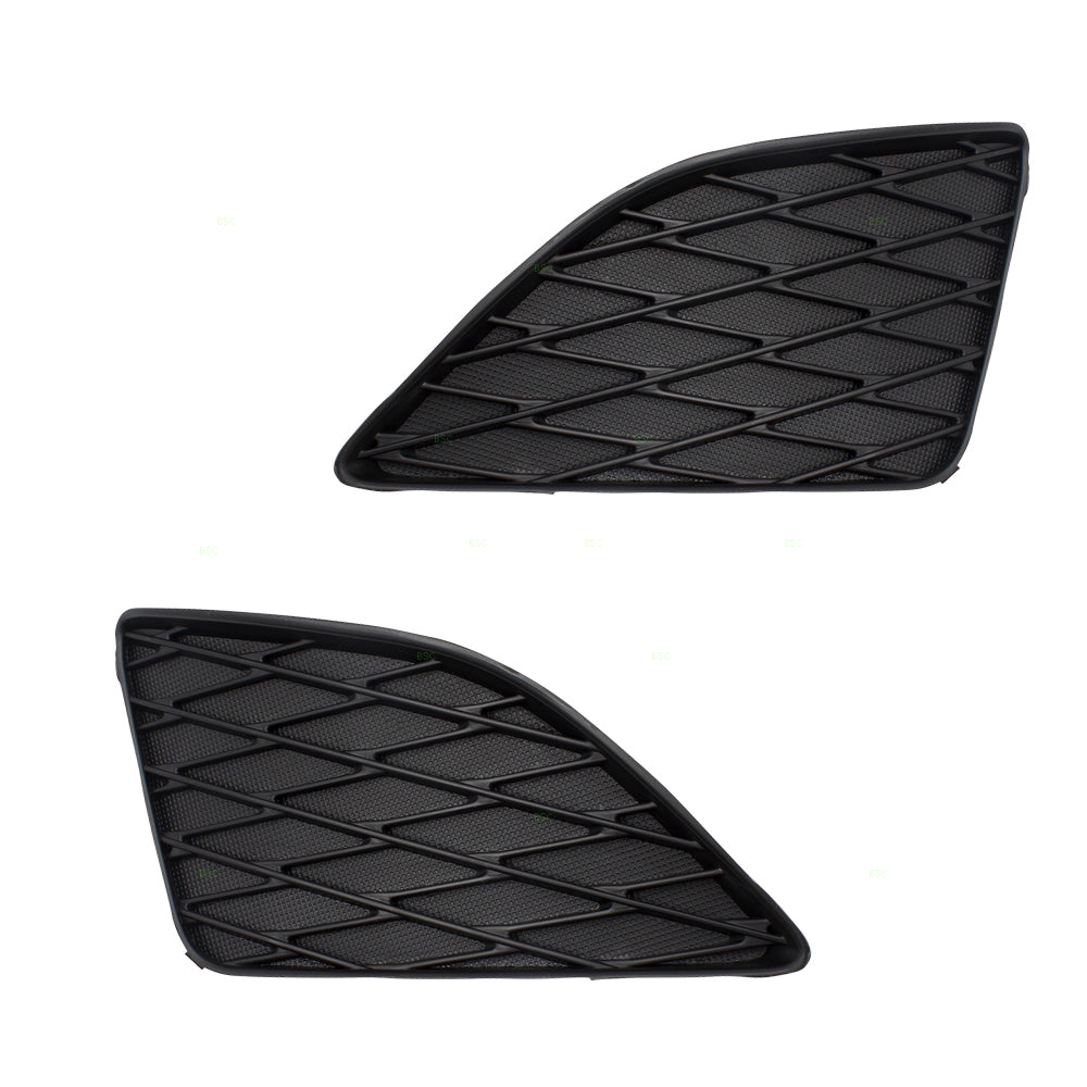 Brock Replacement Pair Set Front Bumper Insert Fog Lamp Hole Grille Covers Compatible with 09-10 Corolla w/out Fog Lamps 8148202080 8148102090