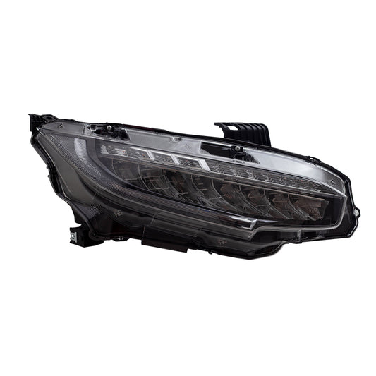 Brock Replacement Passenger LED Headlight Compatible with 16-19 Civic