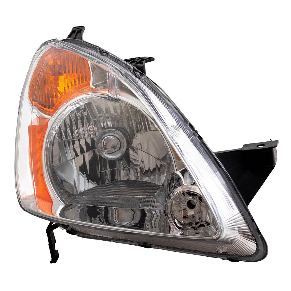 Brock Replacement Driver and Passenger Headlights Headlamps Compatible with 2002-2004 CR-V 33151S9AA01 33101S9AA01