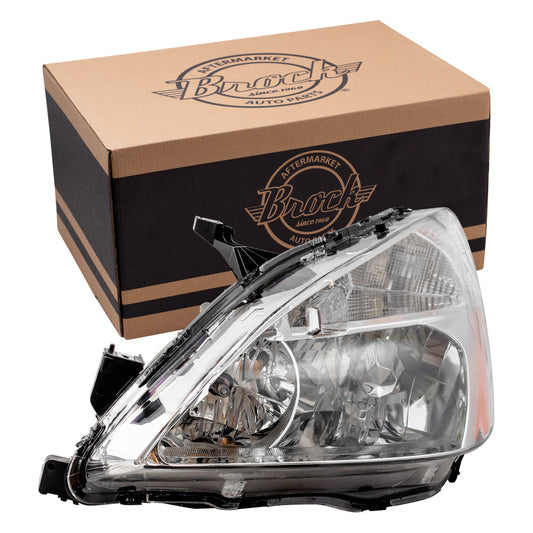 Brock Replacement Headlight Driver Left Compatible with 2003-2007 Accord 33151-SDA-A01