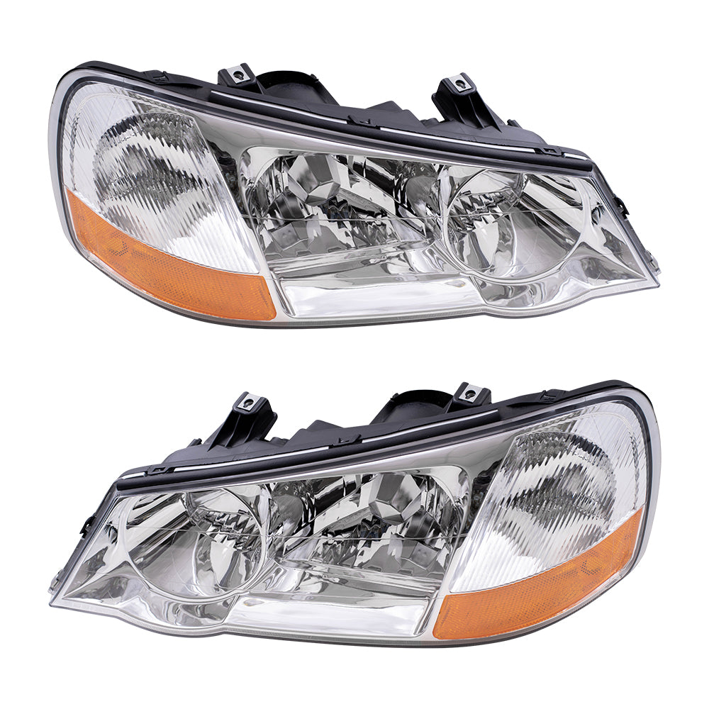 Brock Replacement Driver and Passenger Headlights Headlamps Compatible with TL 33151S0KA12 33101S0KA12