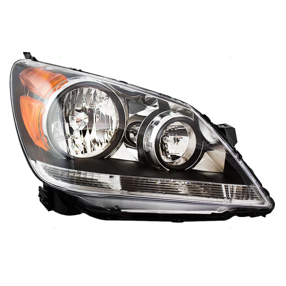 Brock Replacement Passengers Halogen Headlight Headlamp Compatible with 08-10 Odyssey Van 33100SHJA51