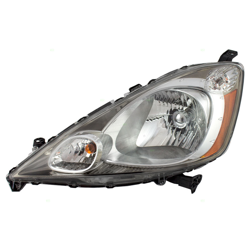 Brock Replacement Drivers Headlight Headlamp with Chrome Bezel Compatible with 2009-2011 Fit 33150TK6A11