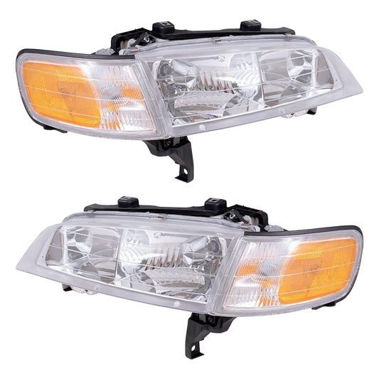 Brock Replacement Driver and Passenger Headlights Headlamps Compatible with 94-97 Accord 33150-SV4-A02 33100-SV4-A02