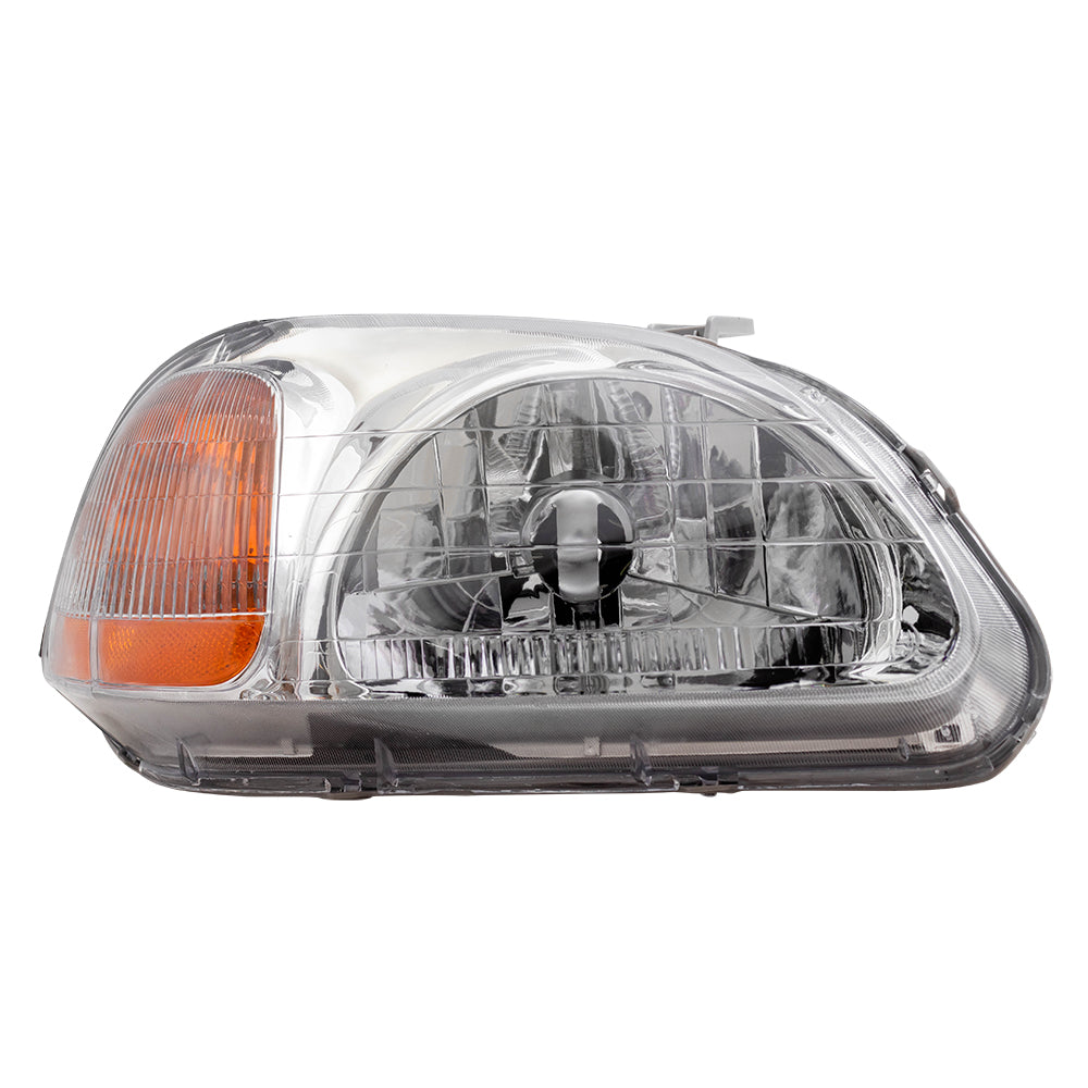 Brock Replacement Passengers Halogen Headlight Lens Compatible with 1996 1997 1998 Civic 33101-S01-305