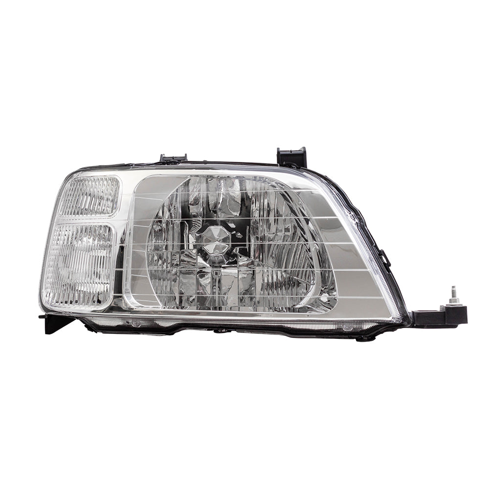 Brock Replacement Driver and Passenger Headlights Headlamps Compatible with 1997-2001 CR-V 33151S10A01 33101S10A01