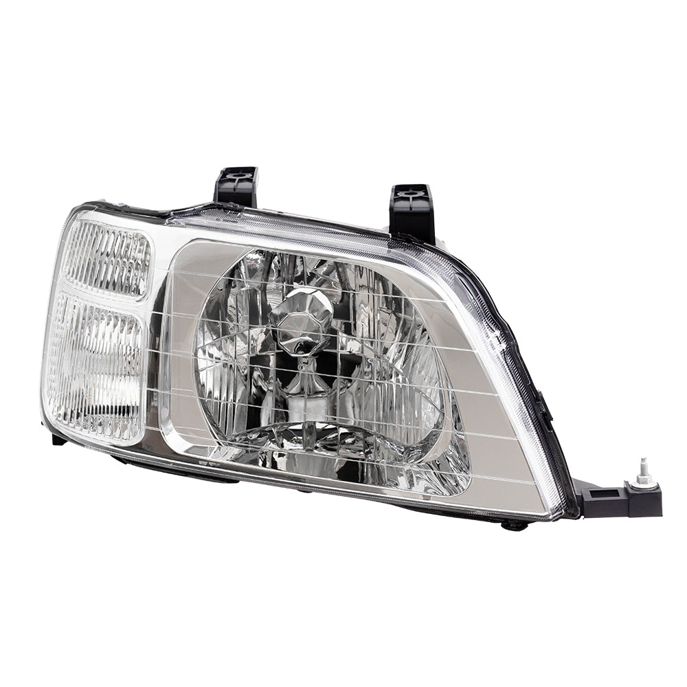 Brock Replacement Driver and Passenger Headlights Headlamps Compatible with 1997-2001 CR-V 33151S10A01 33101S10A01