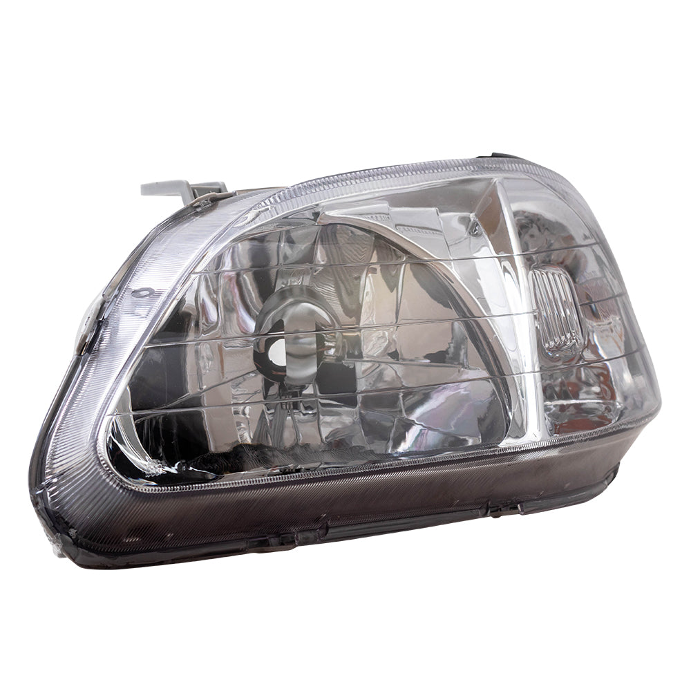 Brock Replacement Drivers Halogen Headlight Compatible with 1999-2000 Civic 33151S01A02