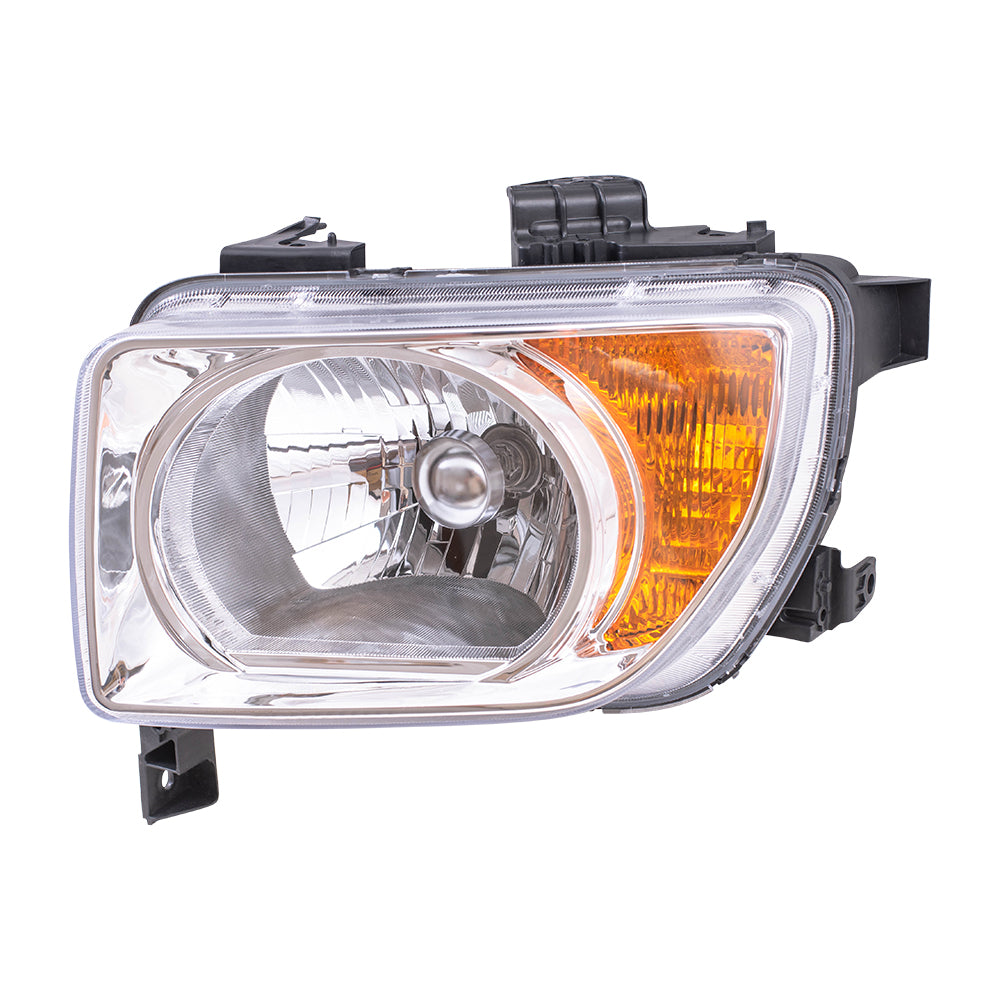 Brock Replacement Drivers Halogen Headlight Combination Headlamp with Chrome Bezel Compatible with 2003-2008 Element EX LX 33151SCVA01