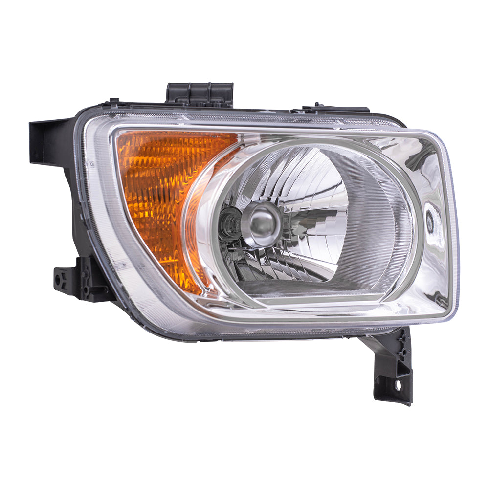 Brock Replacement Driver and Passenger Halogen Combination Headlights with Chrome Bezels Compatible with 2003-2008 Element EX LX 33151SCVA01 33101SCVA01