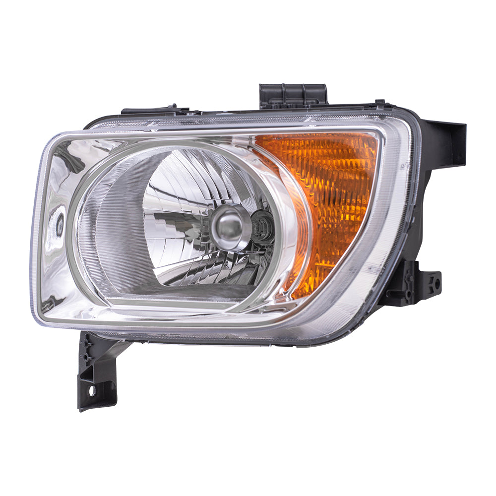 Brock Replacement Drivers Halogen Headlight Combination Headlamp with Chrome Bezel Compatible with 2003-2008 Element EX LX 33151SCVA01