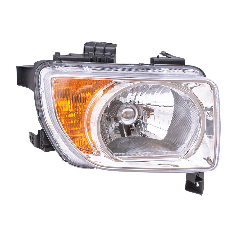 Brock Replacement Passengers Halogen Headlight Combination Headlamp with Chrome Bezel Compatible with 2003-2008 Element EX LX 33101SCVA01