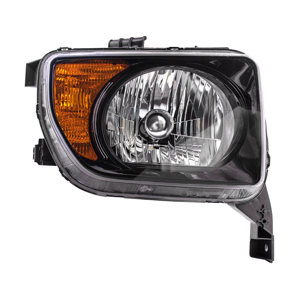 Brock Replacement Passengers Halogen Headlight Combination Headlamp with Dark Bezel Compatible with 2003-2008 Element EX LX 33101SCVA21