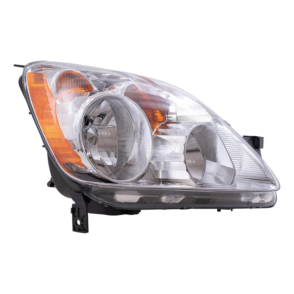 Brock Replacement Driver and Passenger Headlights Headlamps Compatible with 2005-2006 CR-V SUV 33151S9AA11 33101S9AA11