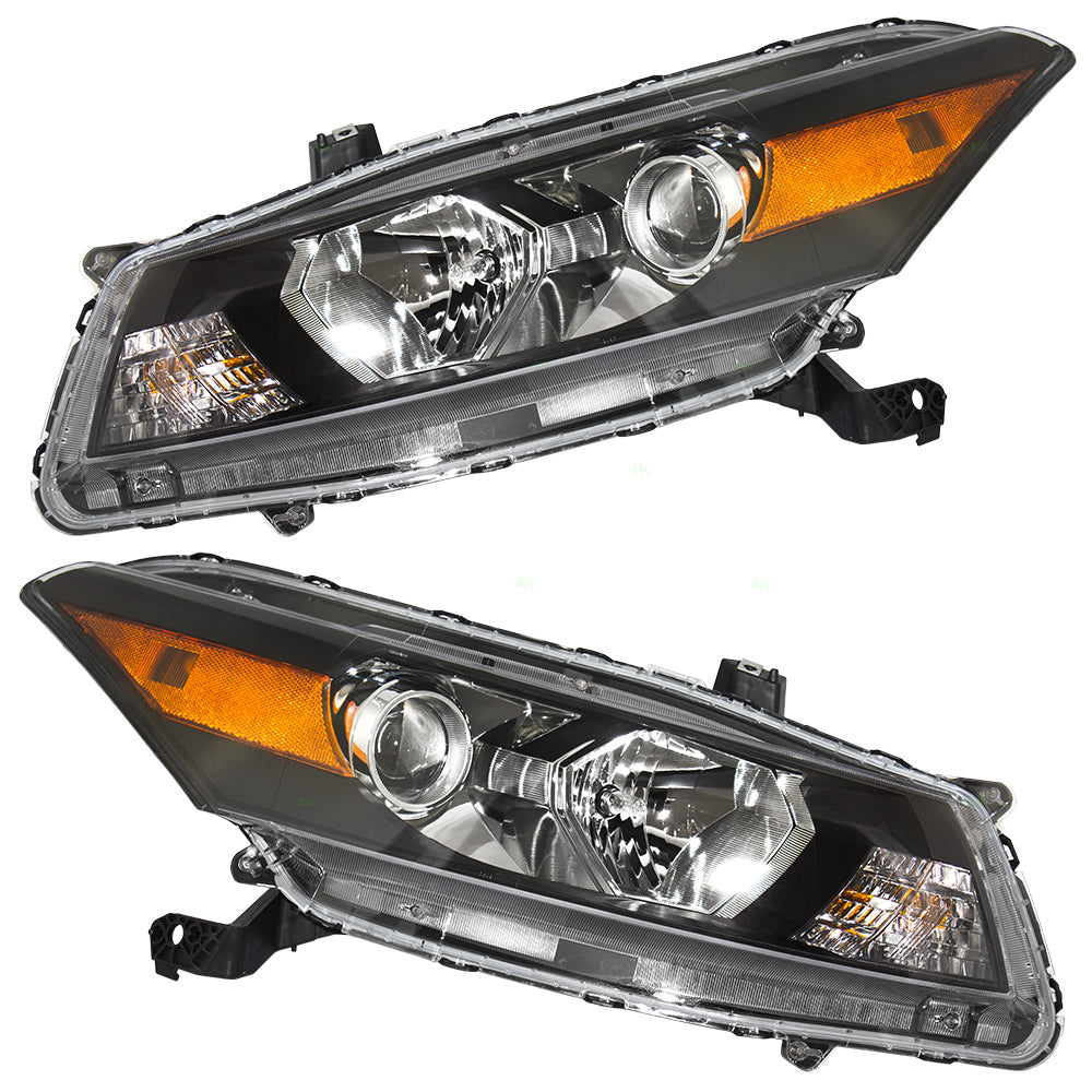 Brock Replacement Driver and Passenger Headlights Headlamps Compatible with Accord 33150TE0A01 33100TE0A01