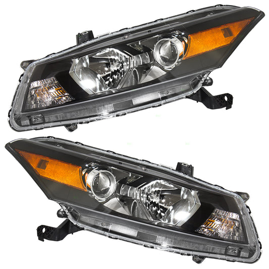 Brock Replacement Driver and Passenger Headlights Headlamps Compatible with Accord 33150TE0A01 33100TE0A01