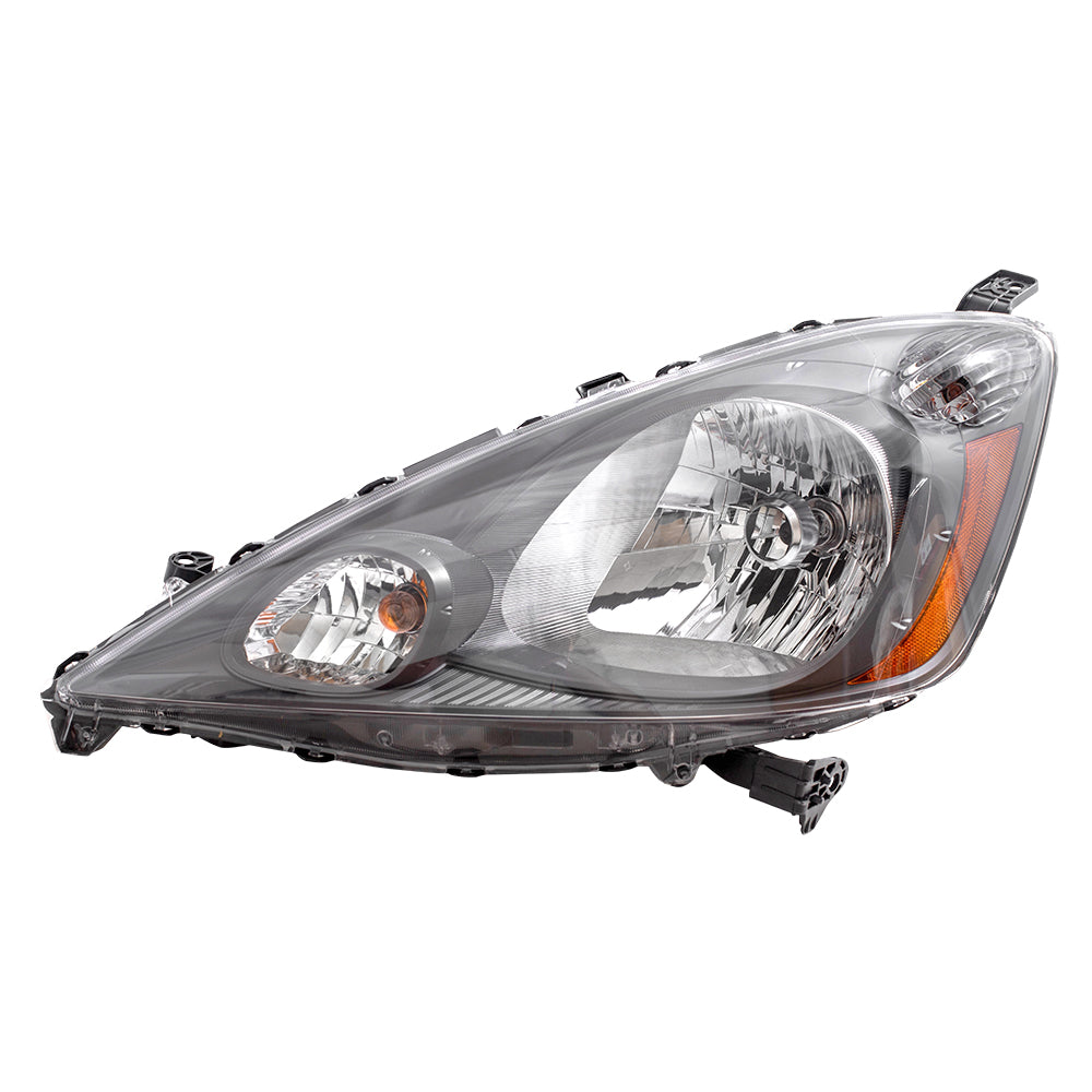 Brock Replacement Drivers Headlight Headlamp with Grey Bezel Compatible with 2009-2013 Fit 33150TK6A01