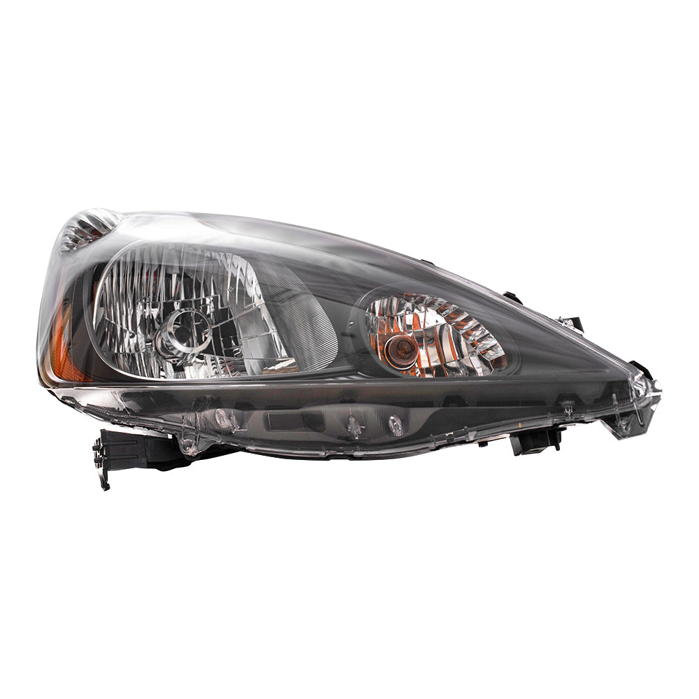 Brock Replacement Driver and Passenger Headlights with Grey Bezels Compatible with 2009-2013 Fit 33150TK6A01 33100TK6A01