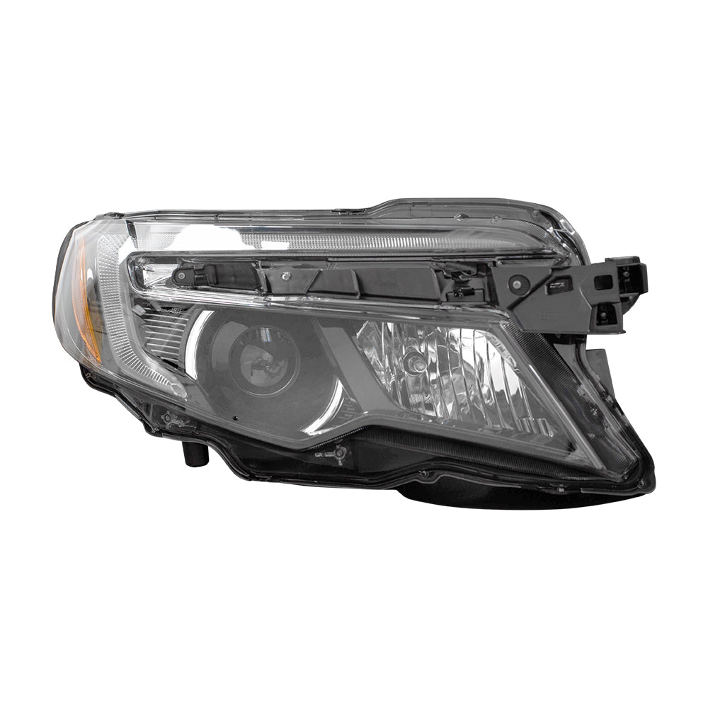 Brock Replacement Driver and Passenger Side Halogen Combination Headlight Assemblies w/ LED Daytime Running Lights Compatible with 16-20 Pilot