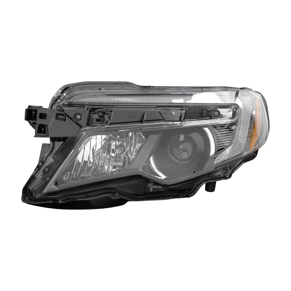 Brock Replacement Driver Side Halogen Combination Headlight Assembly w/ LED Daytime Running Lights Compatible with 16-20 Pilot