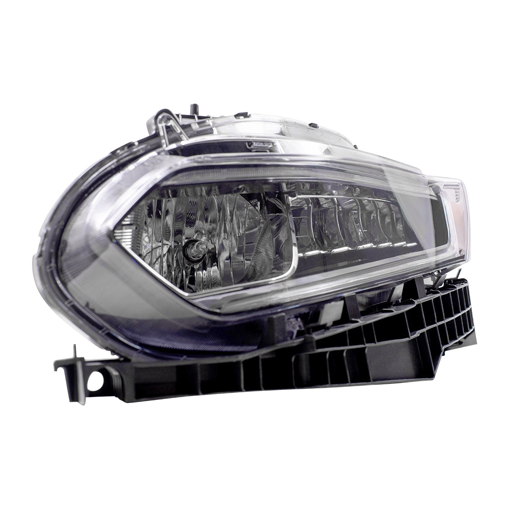 Brock Replacement Driver Side Halogen Combination Headlight with Halogen High Beam Assembly Compatible with 2018-2020 Accord