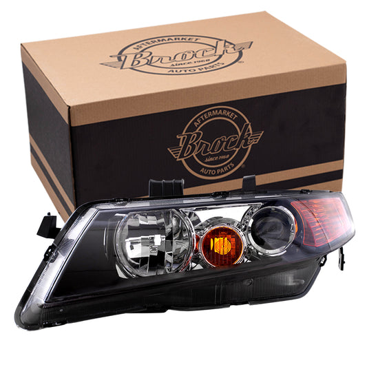 Brock Replacement Drivers HID Headlight Headlamp Lens w/ Black Housing Compatible with 04-05 TSX 33151SECA12