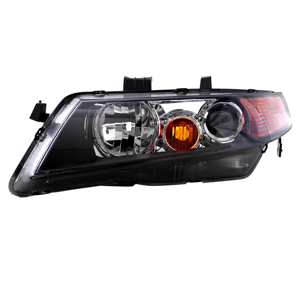 Brock Replacement Drivers HID Headlight Headlamp Lens w/ Black Housing Compatible with 04-05 TSX 33151SECA12