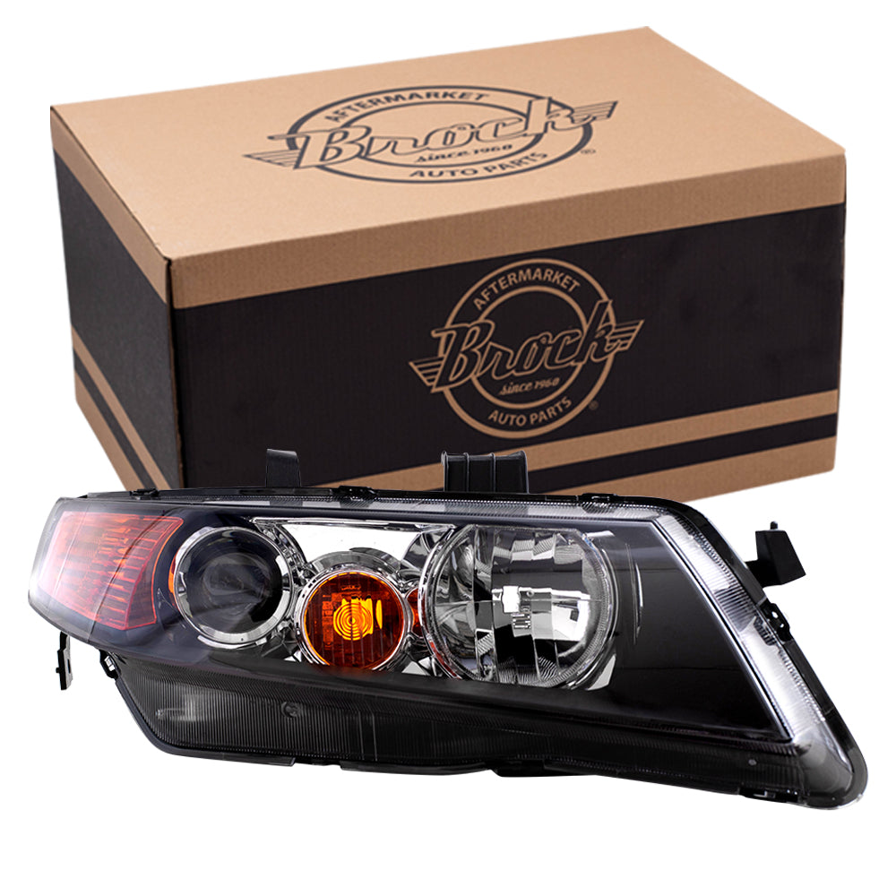 Brock Replacement HID Headlight Headlamp Lens w/ Black Housing Passenger Compatible with 04-05 TSX 33101SECA12