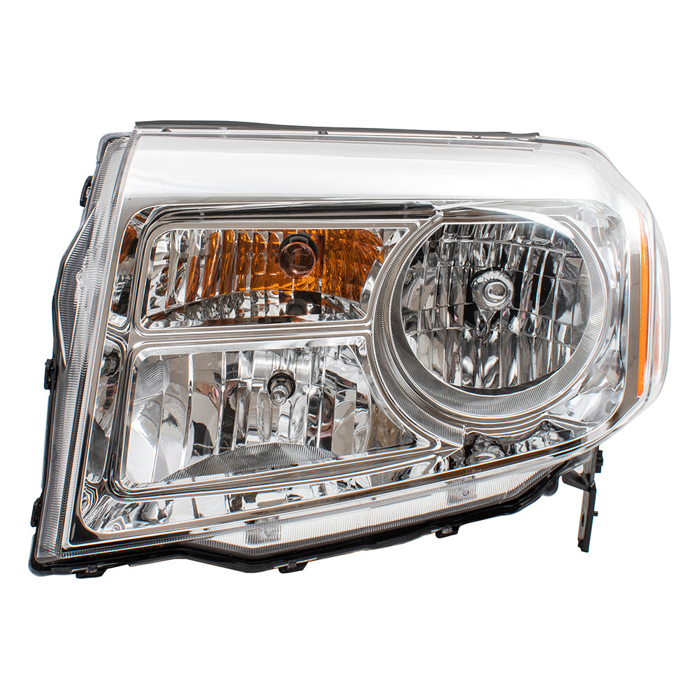 Brock Replacement Drivers Halogen Combination Headlight Headlamp Compatible with 12-15 Pilot 33150SZAA11