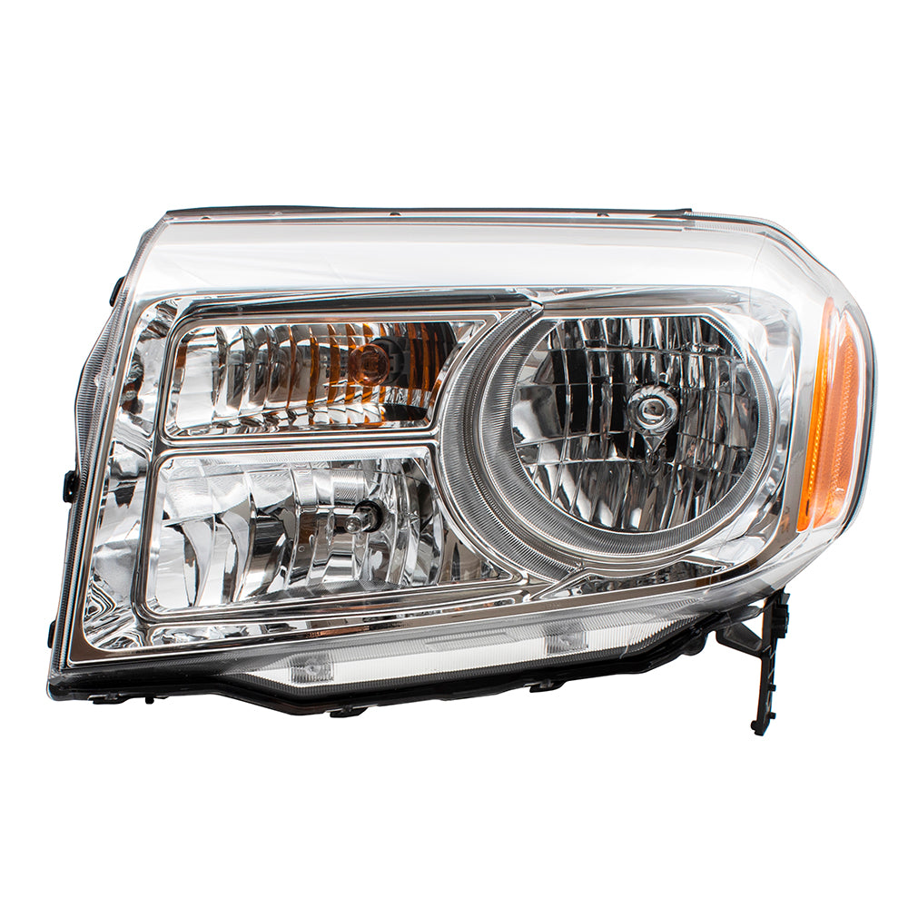 Brock Replacement Drivers Halogen Combination Headlight Headlamp Compatible with 12-15 Pilot 33150SZAA11