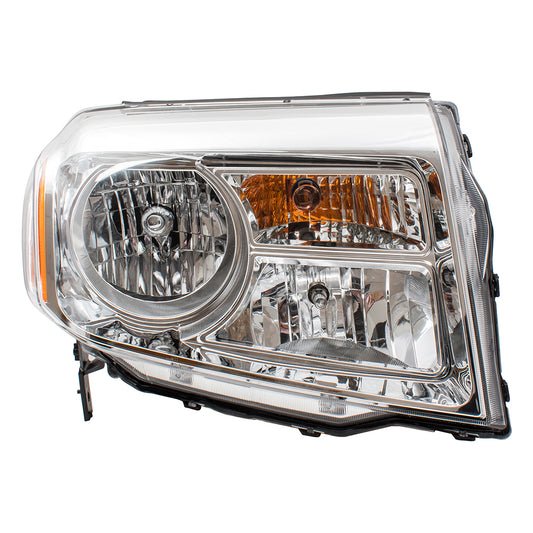 Brock Replacement Passengers Halogen Combination Headlight Headlamp Assembly Compatible with 12-15 Pilot 33100SZAA11