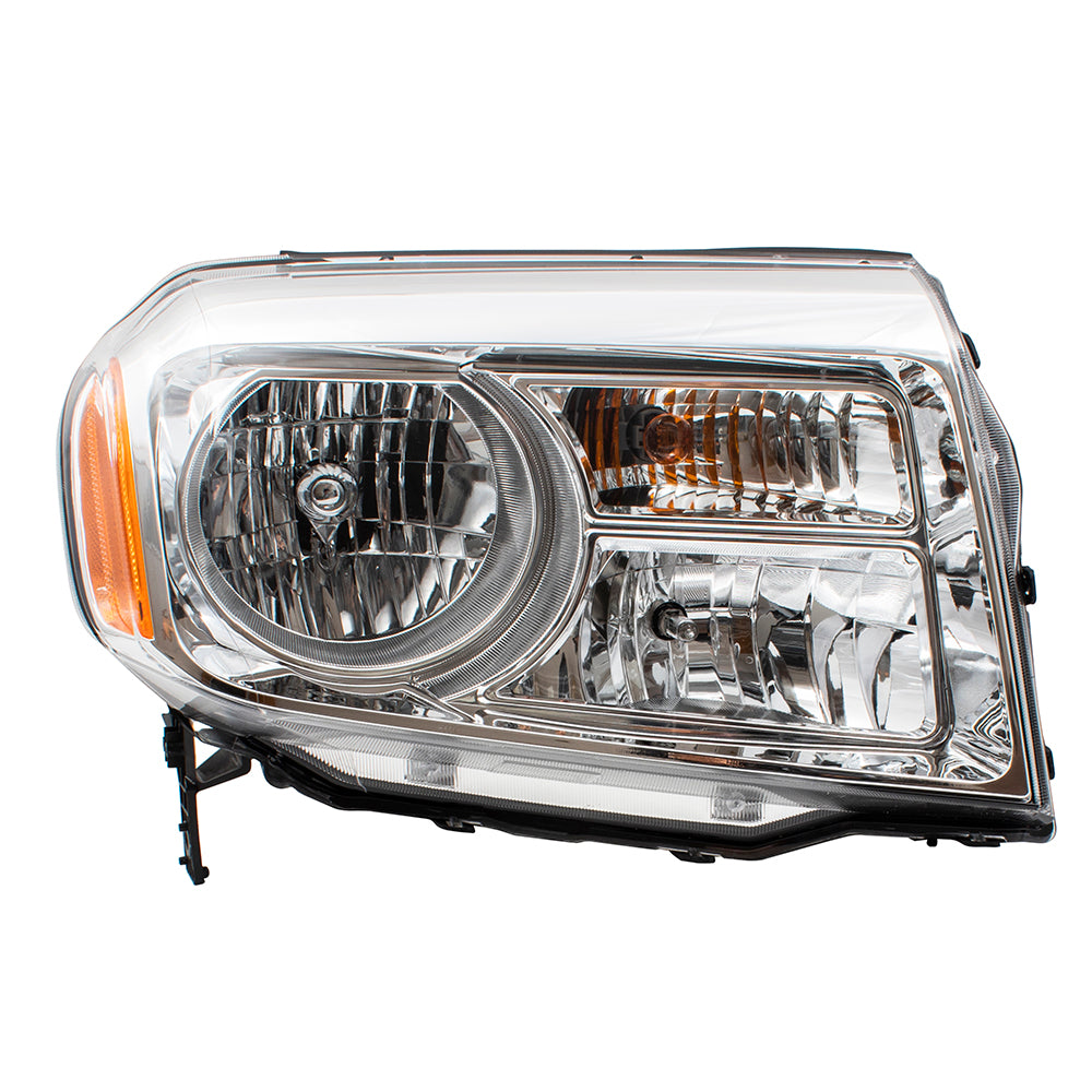 Brock Replacement Passengers Halogen Combination Headlight Headlamp Assembly Compatible with 12-15 Pilot 33100SZAA11