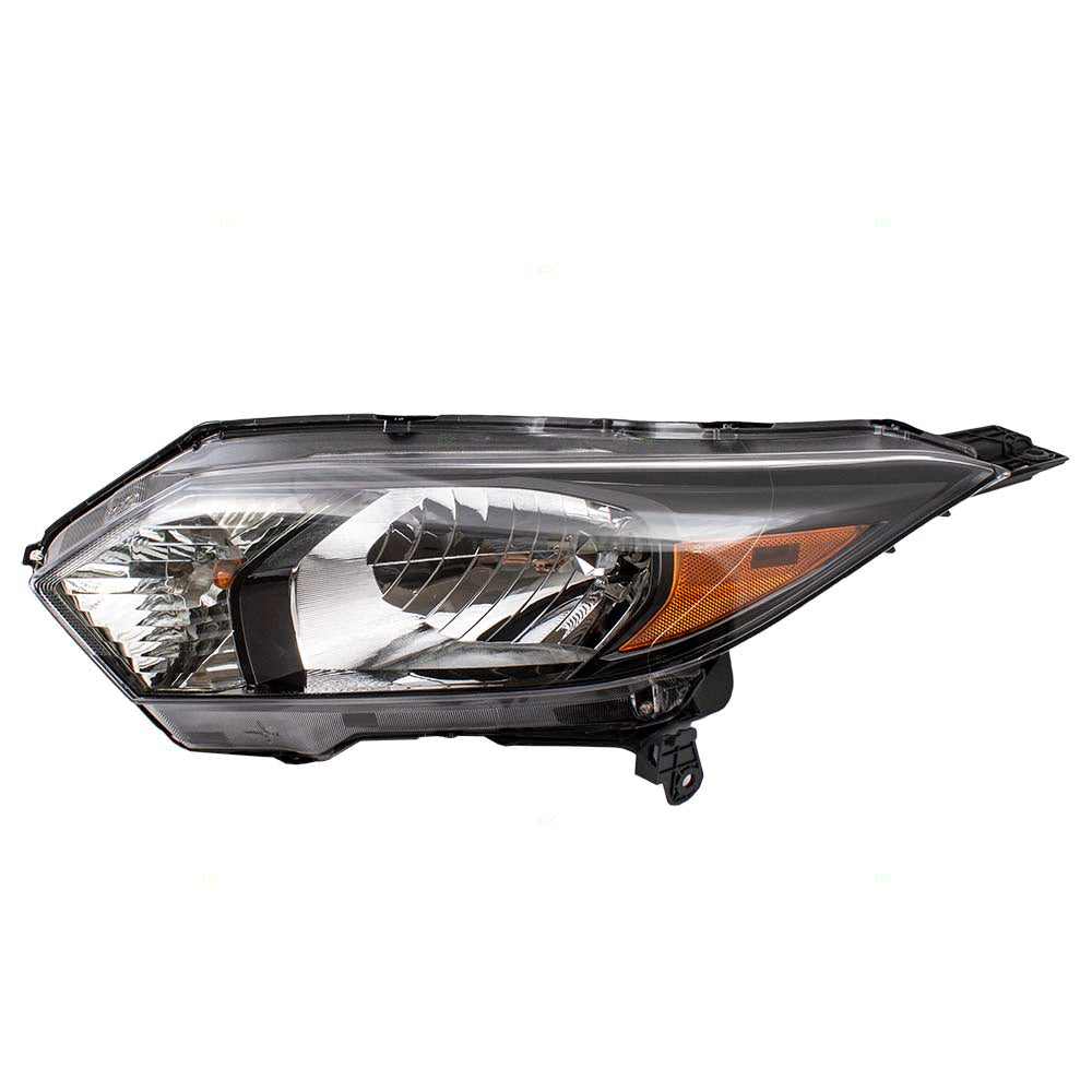 Brock Replacement Drivers Halogen Combination Headlight Headlamp Compatible with 16-18 HR-V 33150-T7S-A01