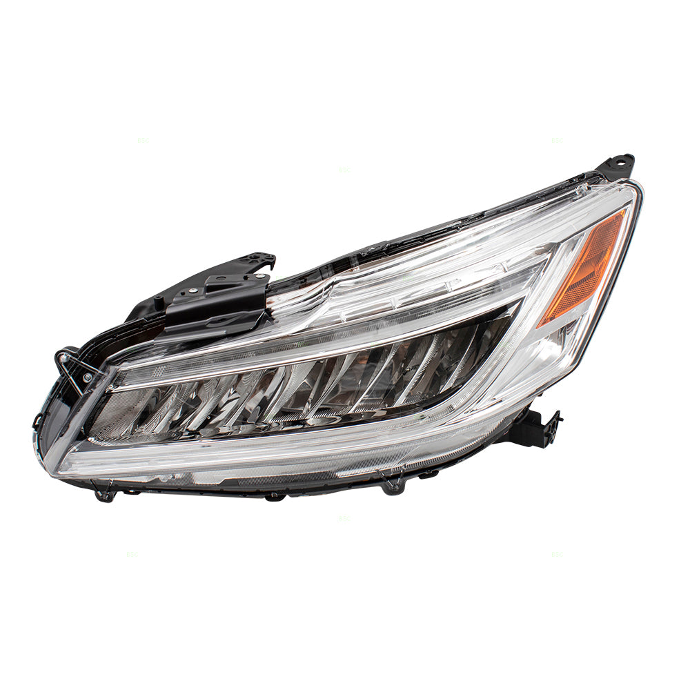 Brock Replacement Drivers LED Combination Headlight Headlamp Compatible with 16-17 Accord Sedan 33150T2AA32