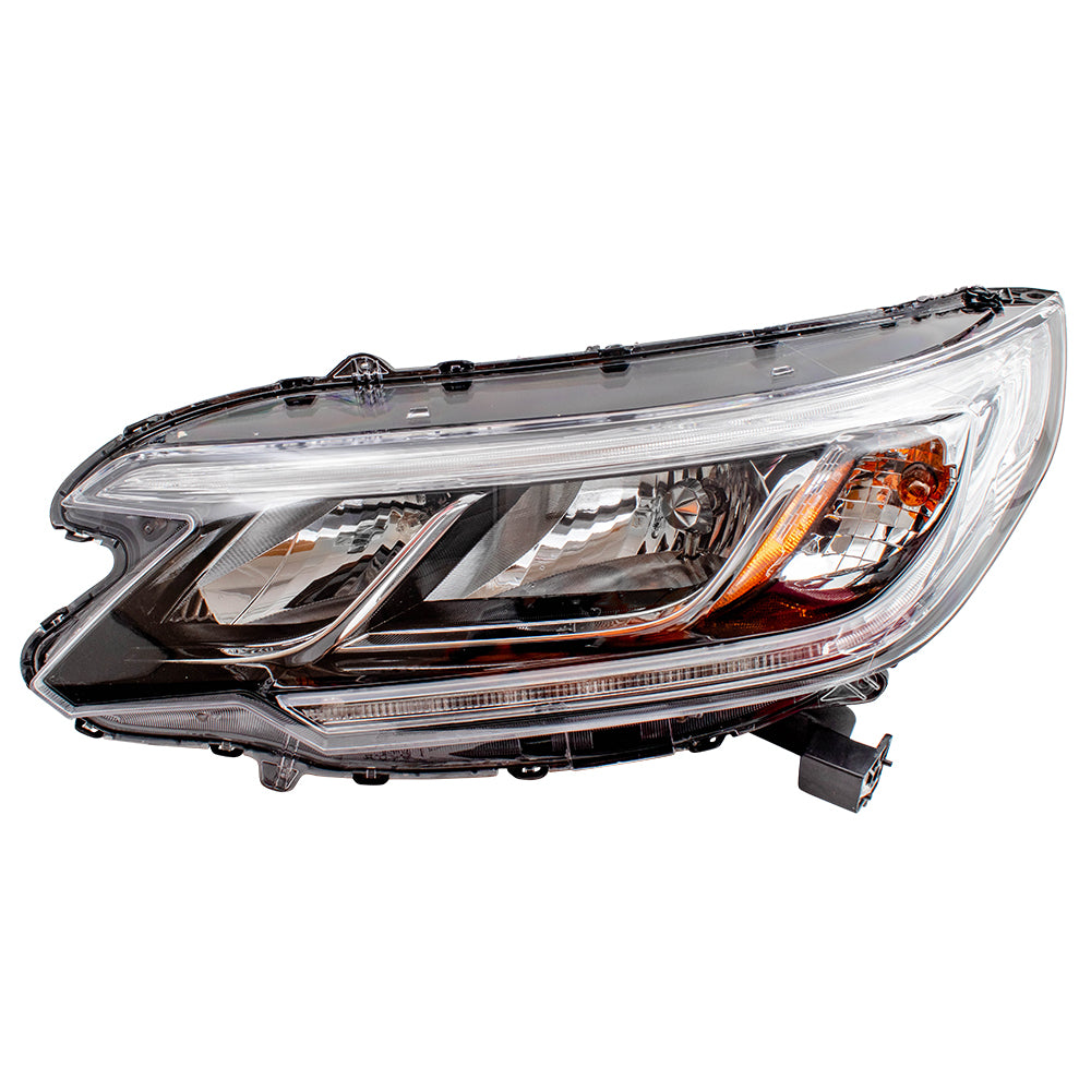 Brock Replacement Drivers Halogen Combination Headlight Headlamp w/ LED Daytime Running Light Compatible with 15-16 CR-V (EXCLUDING Projector Headlamps) 33150T1WA01 HO2502161