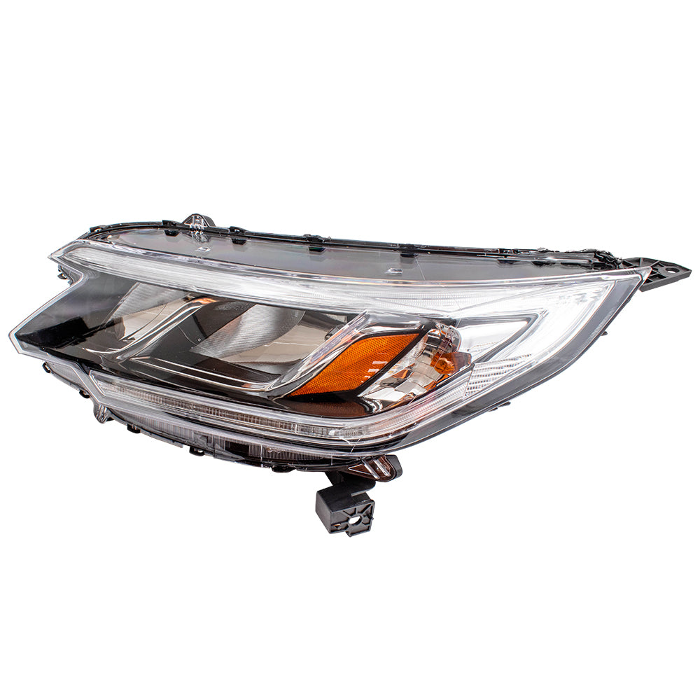 Brock Replacement Drivers Halogen Combination Headlight Headlamp w/ LED Daytime Running Light Compatible with 15-16 CR-V (EXCLUDING Projector Headlamps) 33150T1WA01 HO2502161