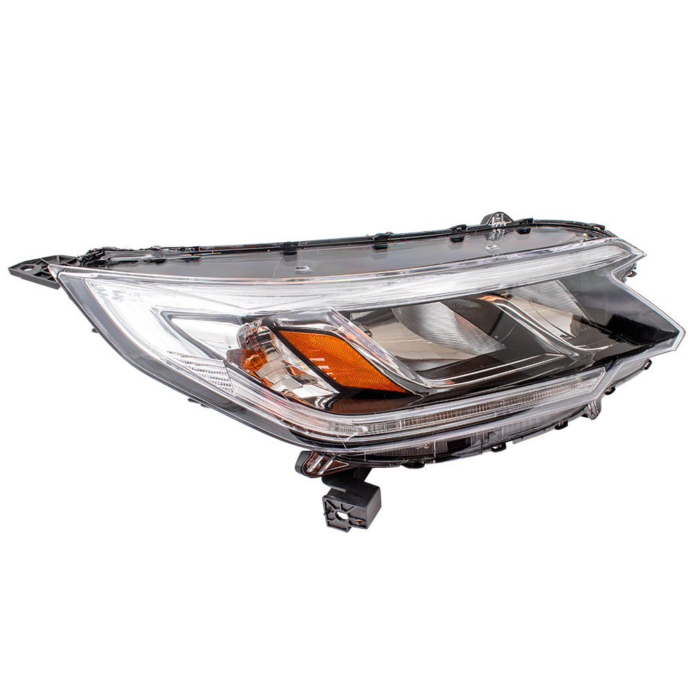 Brock Replacement Passengers Halogen Combination Headlight Headlamp w/ LED Daytime Running Light Compatible with 15-16 CR-V (EXCLUDING Projector Headlamps) 33100T1WA01 HO2503161