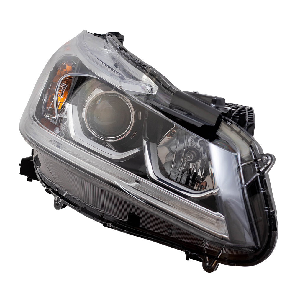 Brock Replacement Pair Halogen Headlights Compatible with 16-17 Accord Sedan