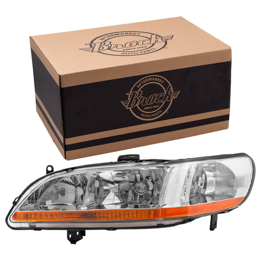 Brock Replacement Drivers Halogen Headlight Headlamp Compatible with 98-02 Accord 33151-S84-A02