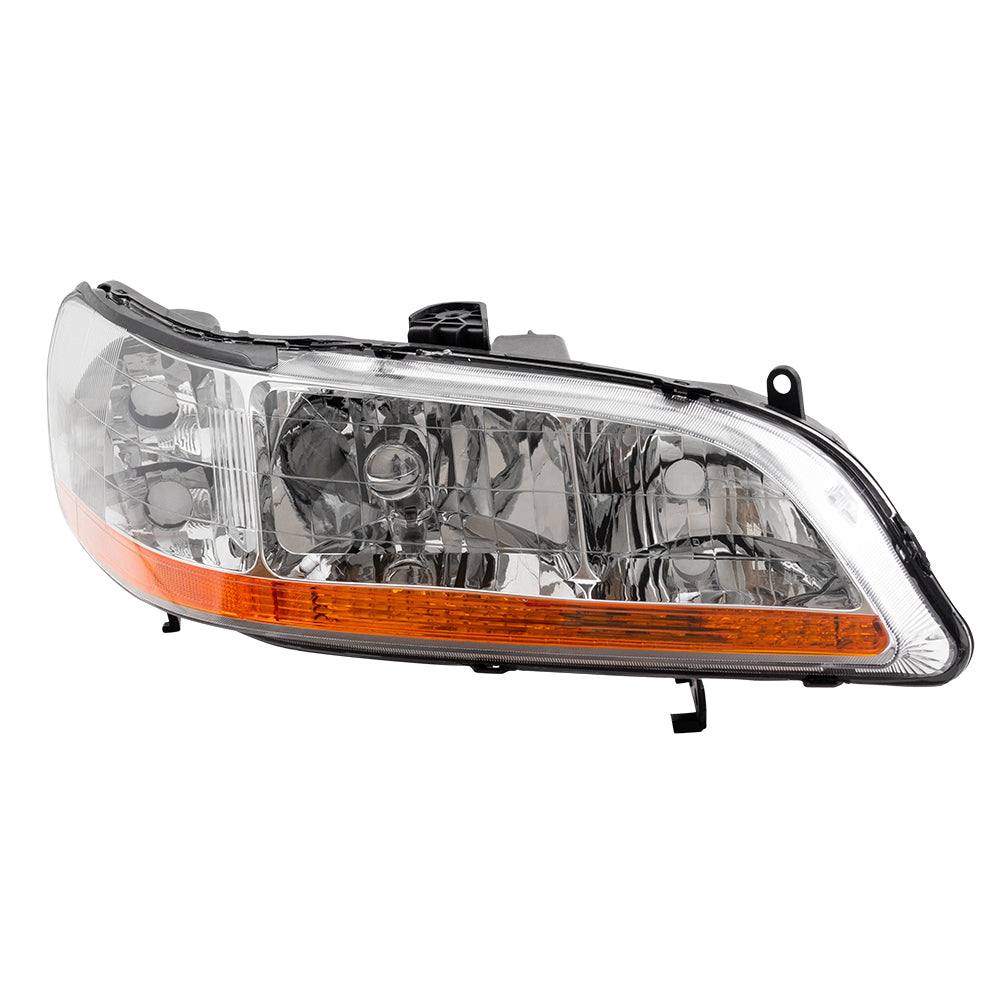 Brock Replacement Driver and Passenger Halogen Headlights Headlamps Compatible with 98-02 Accord 33151-S84-A02 33101-S84-A02