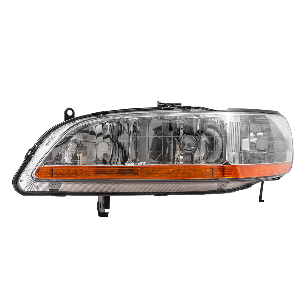 Brock Replacement Drivers Halogen Headlight Headlamp Compatible with 98-02 Accord 33151-S84-A02