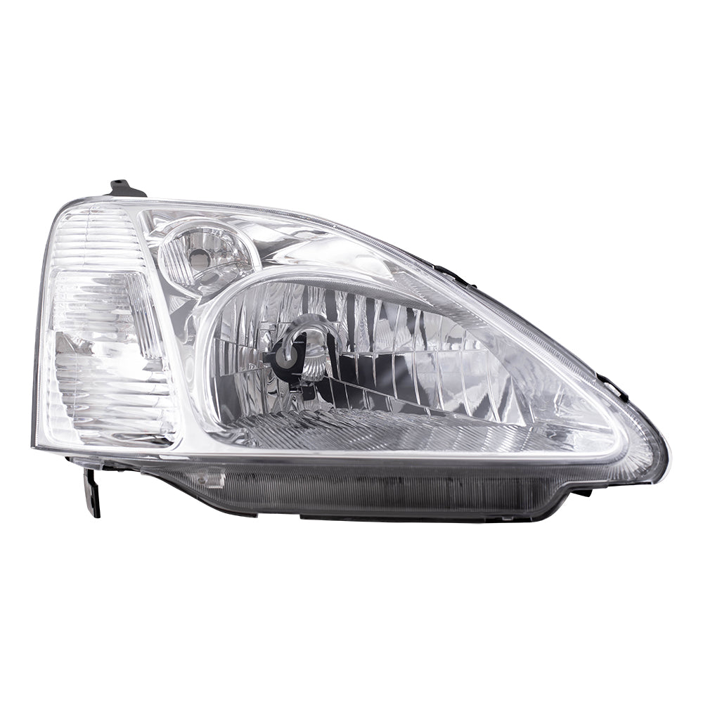 Brock Replacement Passengers Headlight Headlamp Compatible with Civic 33101S5TC01