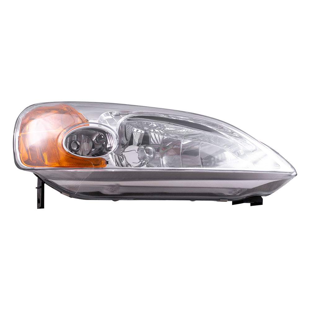 Brock Replacement Driver and Passenger Headlights Headlamps Compatible with Civic 33151-S5P-A01 33101-S5P-A01