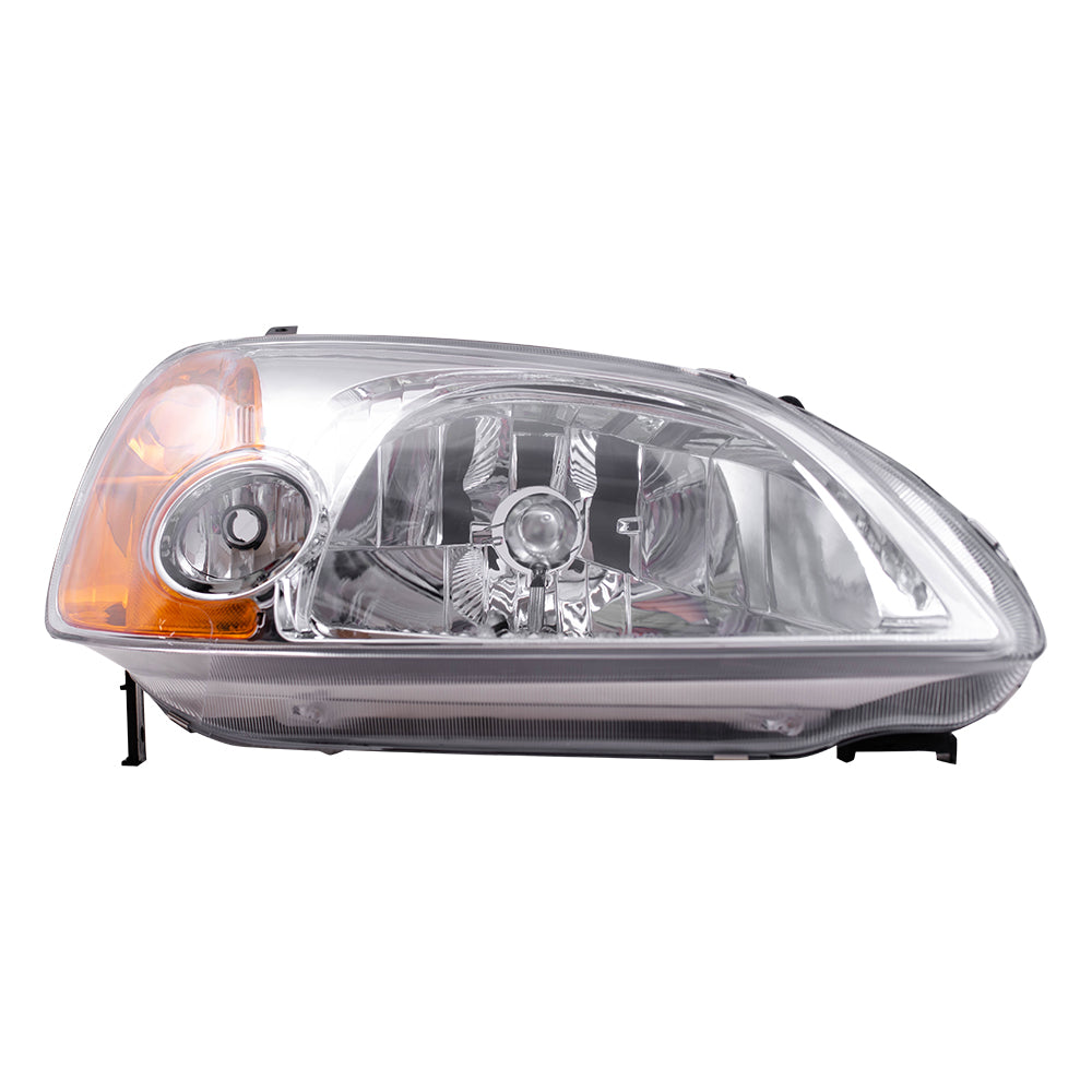 Brock Replacement Passengers Headlight Headlamp Compatible with Civic 33101-S5P-A01