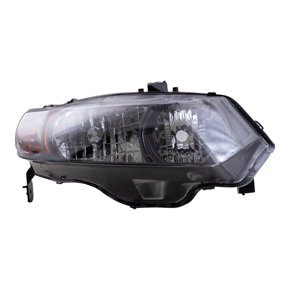 Brock Replacement Driver and Passenger Headlights Headlamps with Amber Park Lenses & Black Bezels Compatible with Civic 33151SVAA01 33101SVAA01